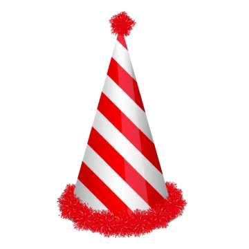 a red and white striped christmas hat