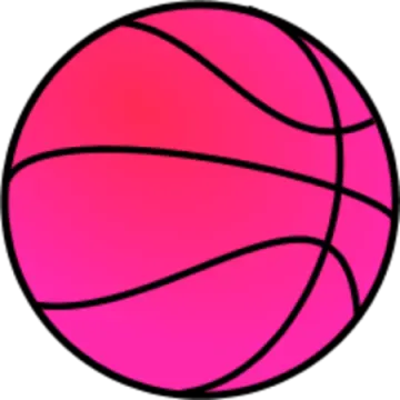a pink basketball ball on a white background