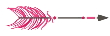a pink arrow with an arrow in the middle