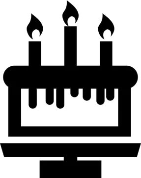 a birthday cake with candles on top