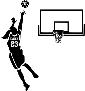 a silhouette of a basketball player shooting the ball