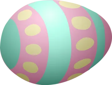 a pink and green easter egg