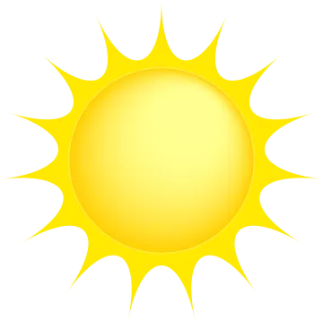 a yellow sun on a white background