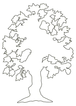 a black and white drawing of a tree