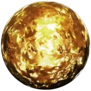 a golden sphere with a white background