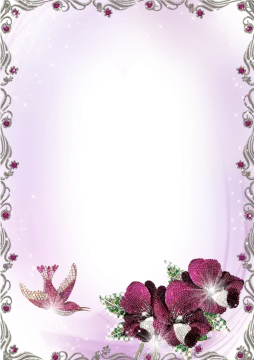 a frame with pink flowers and butterflies