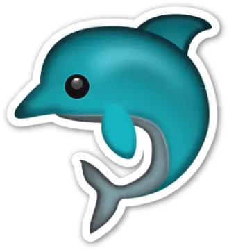 a dolphin sticker on a white background