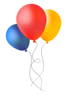 a bunch of balloons on a white background
