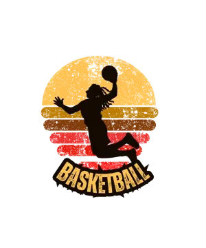 a silhouette of a basketball player with the sun in the background
