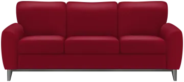 a red couch on a white background