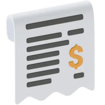 a piece of paper with a dollar symbol on it