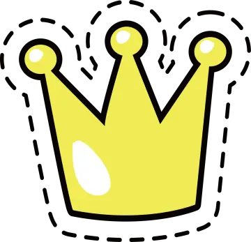 a yellow crown on a white background