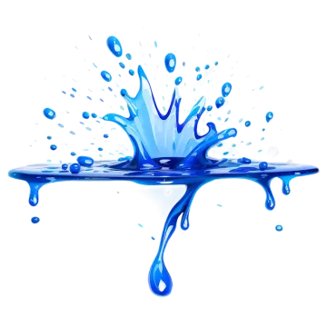 a splash of blue liquid on a white background