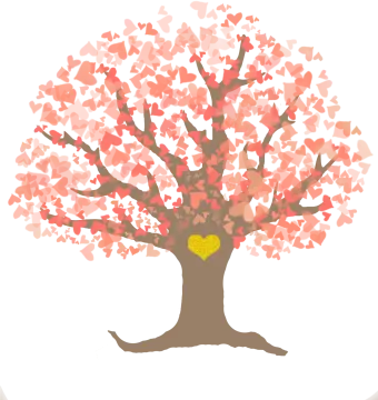 a tree with hearts in the shape of a heart