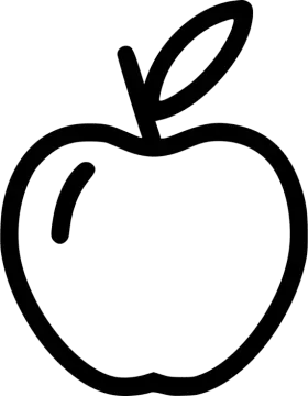 a black and white apple