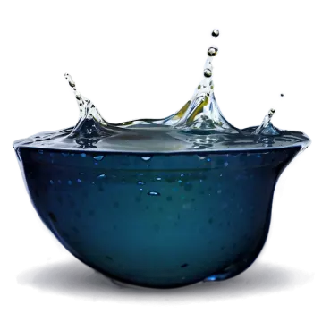 a blue bowl with water splashing on it