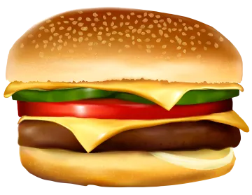 a big hamburger with cheese, tomato and lete
