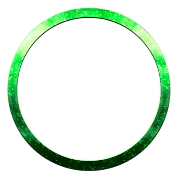 a green ring on a white background