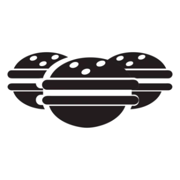 a black and white image of a hamburger