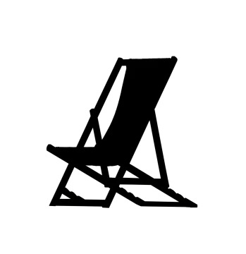 a black and white silhouette of a beach chair