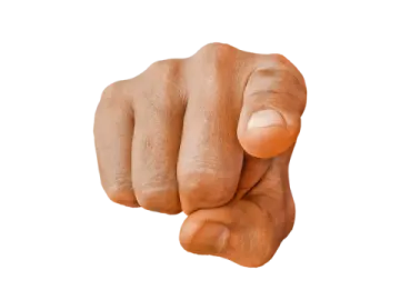 a fist in the shape of a hand