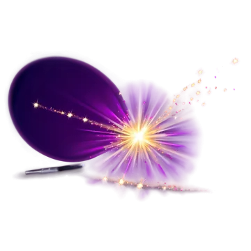 a purple ball with sparkle coming out of it