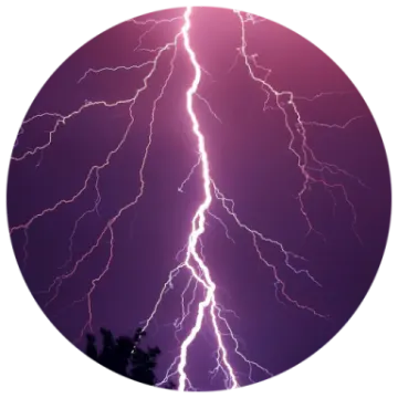 a circle with lightning in the middle