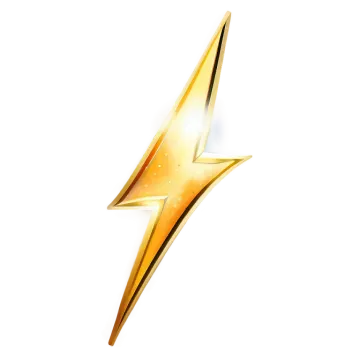 a gold lightning bolt on a white background