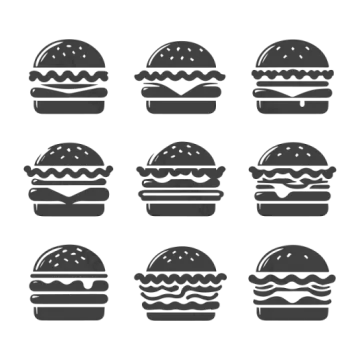 burgers icon set