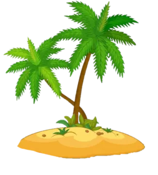 a palm tree on an island