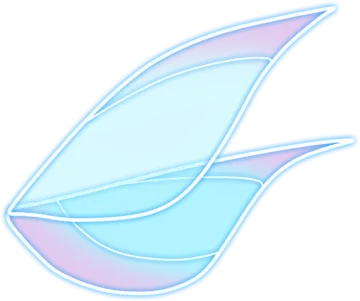 a blue and pink leaf on a white background