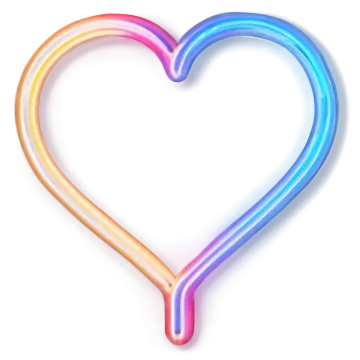 a rainbow colored heart on a white background