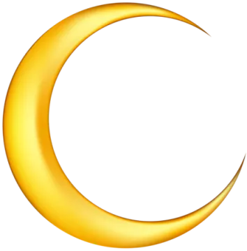 a yellow crescent on a white background