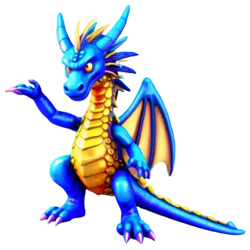 a blue and yellow dragon