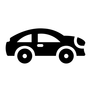 a car icon in black and white