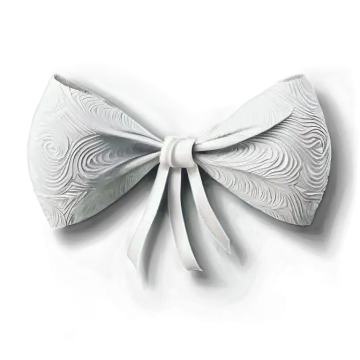 a white bow with a pattern on it