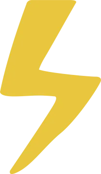 a yellow lightning bolt on a white background