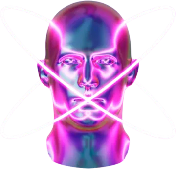 an image of a man's face with neons on it