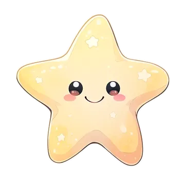 a cartoon star with a smiling face