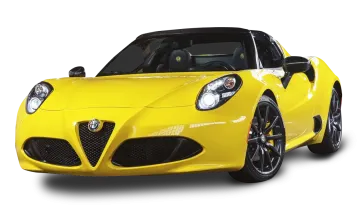 a yellow sports car on a white background