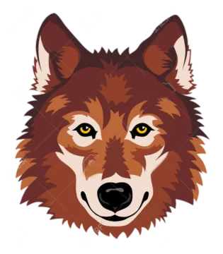 an illustration of a wolf's head