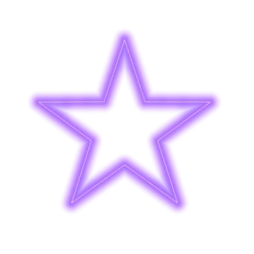 a purple neon star on a white background