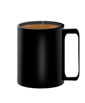 a black coffee mug on a white background