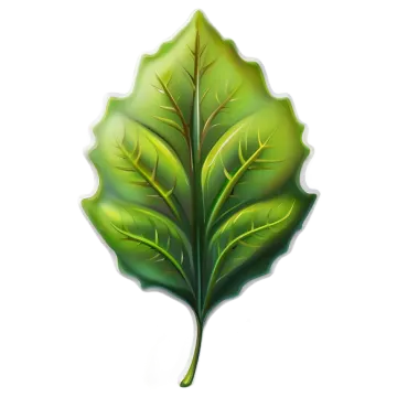 a green leaf on a white background