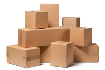 a pile of cardboard boxes