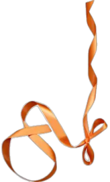 an orange ribbon on a white background
