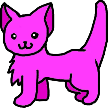 a pink cat on a white background
