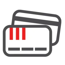 a credit card with a red stripe on it