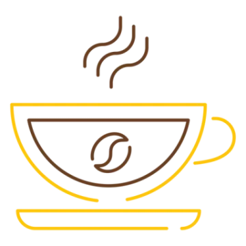 a cup of coffee on a white background