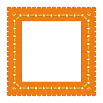 an orange frame with a white background